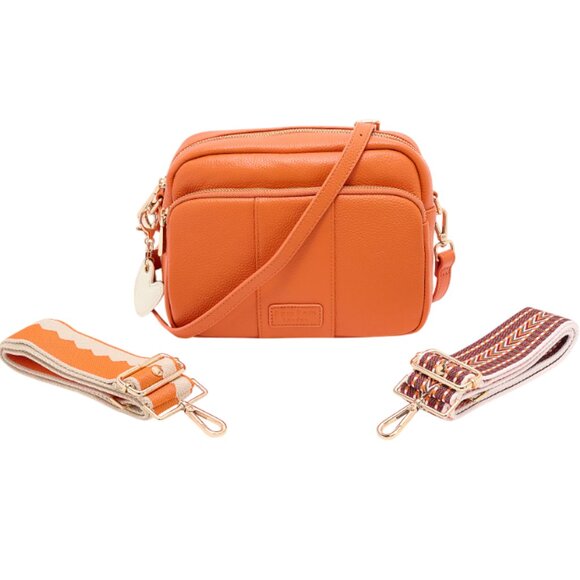 Pom Pom London Original Plus Leather Crossbody Bag w/ Accessories  0206 - Picture 1 of 1